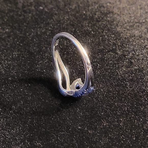 Solid 925 Sterling Silver Blue Wave Ring - Picture 5 of 5